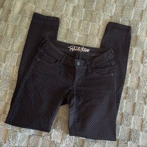 Old‎ Navy White and Blue Polka Dot Skinny Jeans